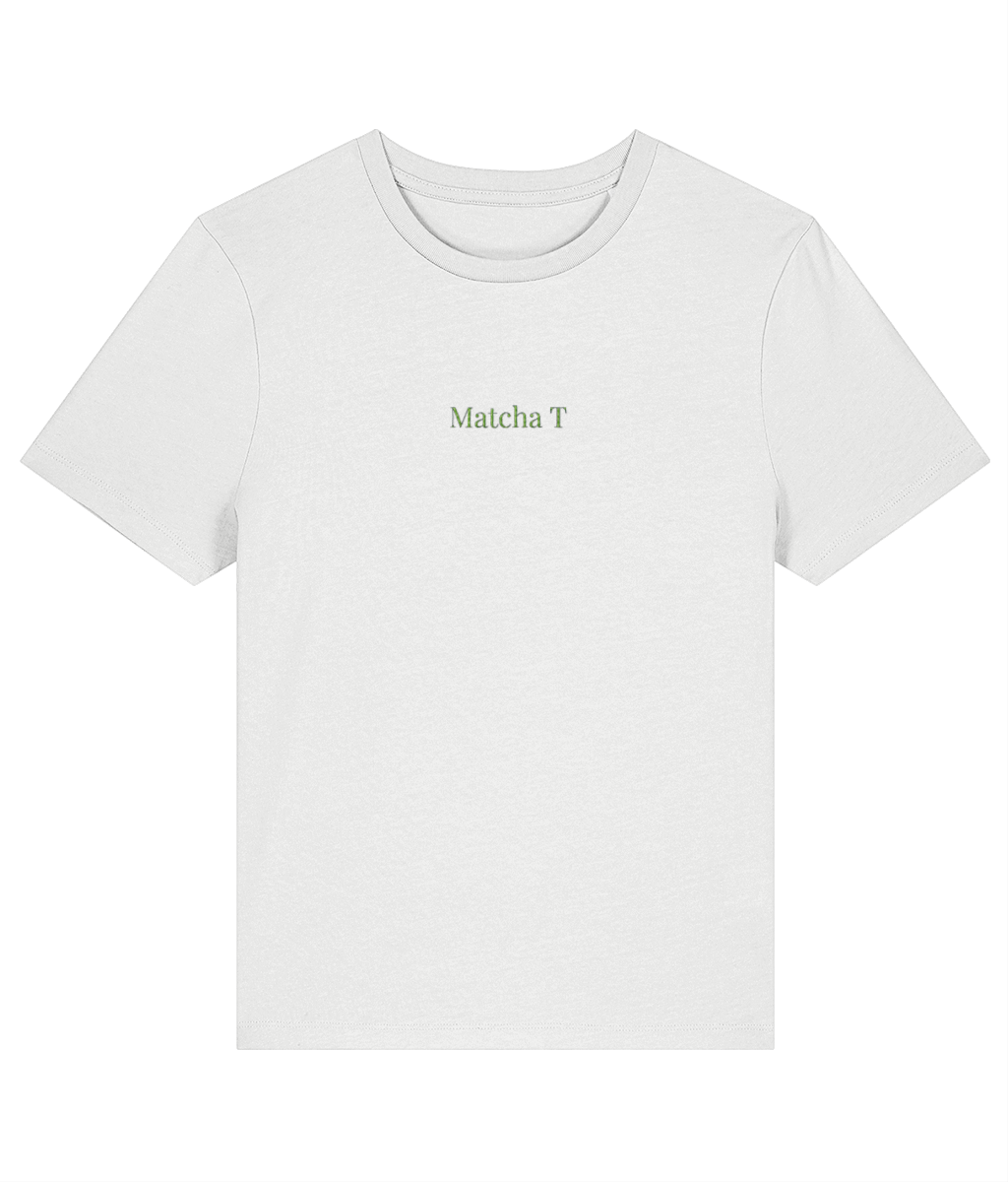 Matcha T embroidered women's t-shirt in white