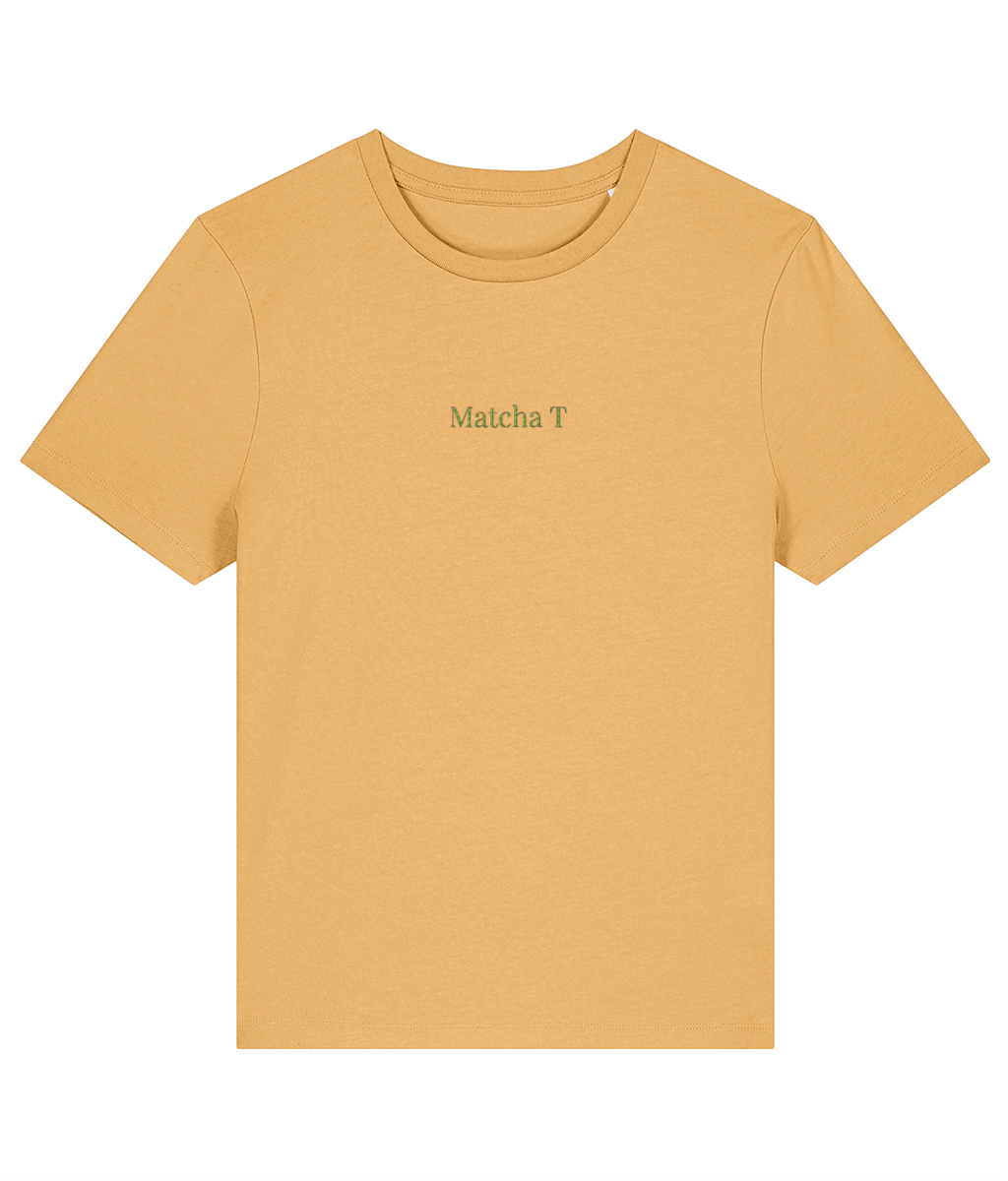 Matcha T embroidered women's t-shirt in nispero/orange